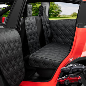 Wexyldra front view installed in Model Y back seat protects upholstery