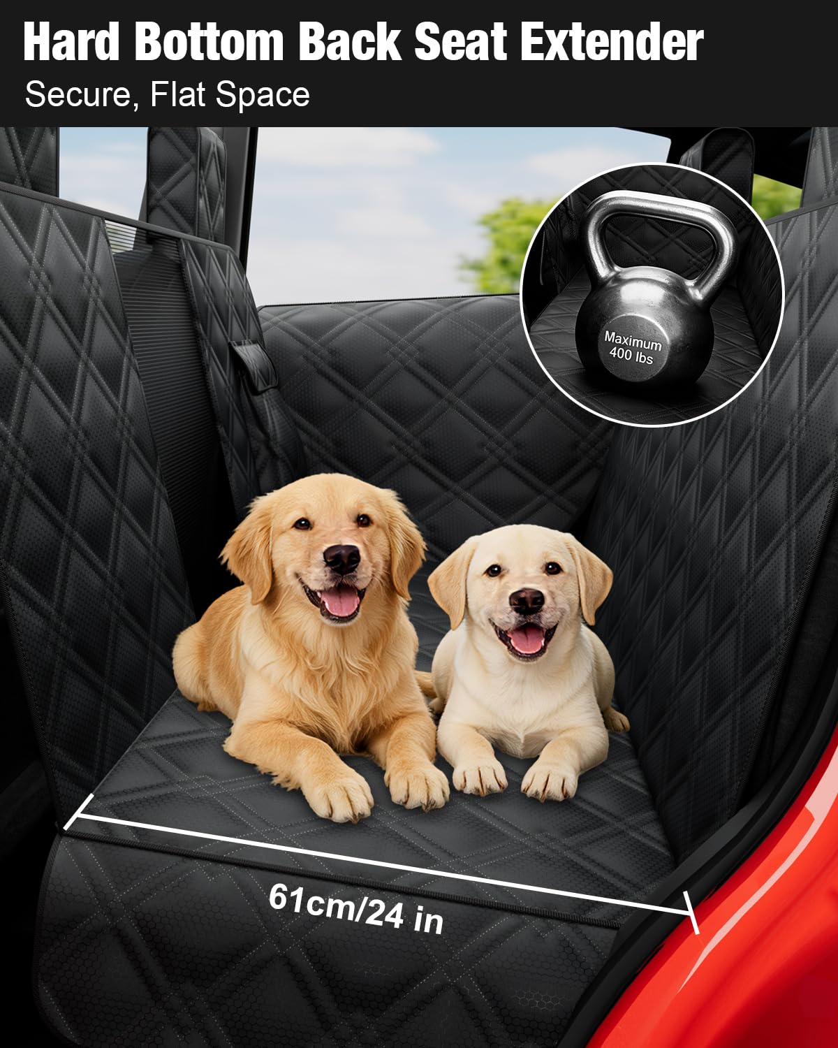 Wexyldra installed in Model Y with dog, ideal for road trips