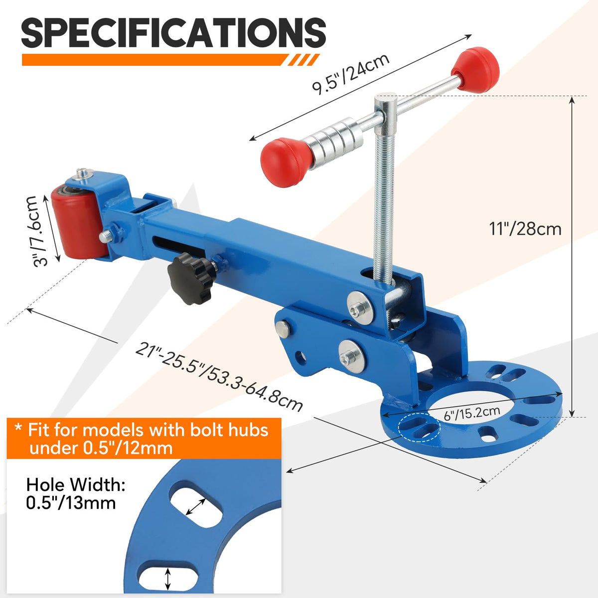 weyleity roller mounted on hub flange demonstrating secure attachment and increased tire clearance