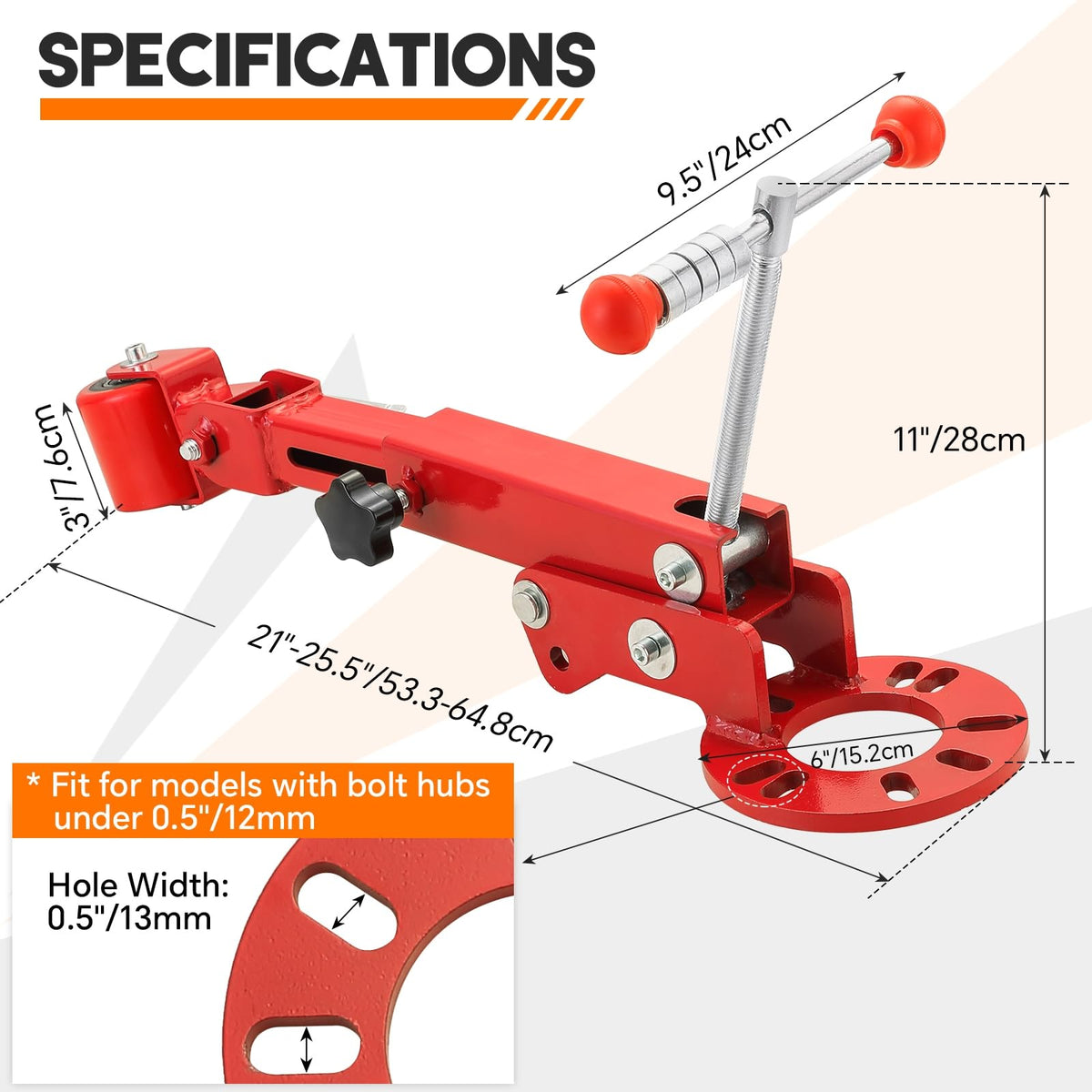 weyleity roller mounted on wheel hub demonstrating secure fit and increased clearance