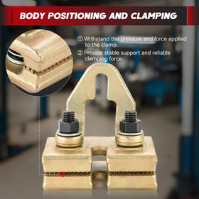 weyleity clamp in use on auto panel showing precise pull control benefit