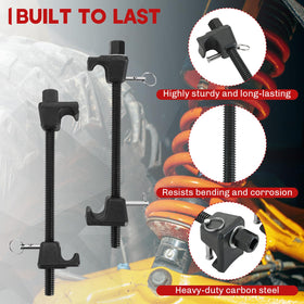 weyleity tool in use compressing a strut for safer suspension removal