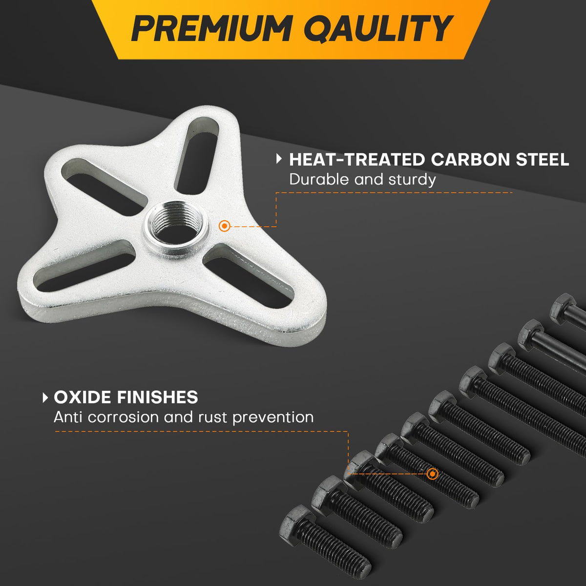 weyleity pressure screw detail highlighting hardened steel for reliable thrust
