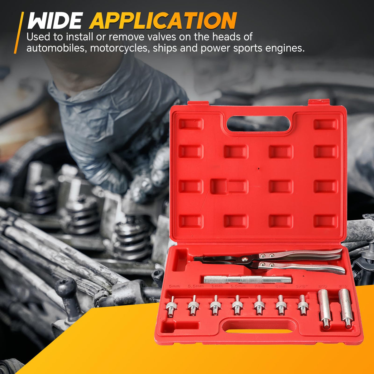 weyleity tools in use on engine demonstrating safe valve seal installation