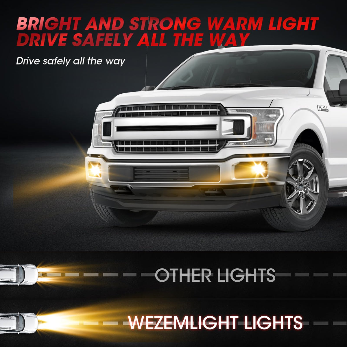 WEZEMLIGHT night beam pattern demonstrating focused visibility benefit