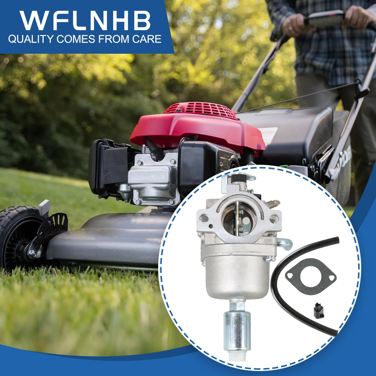WFLNHB carburetor installed on mower engine restoring performance