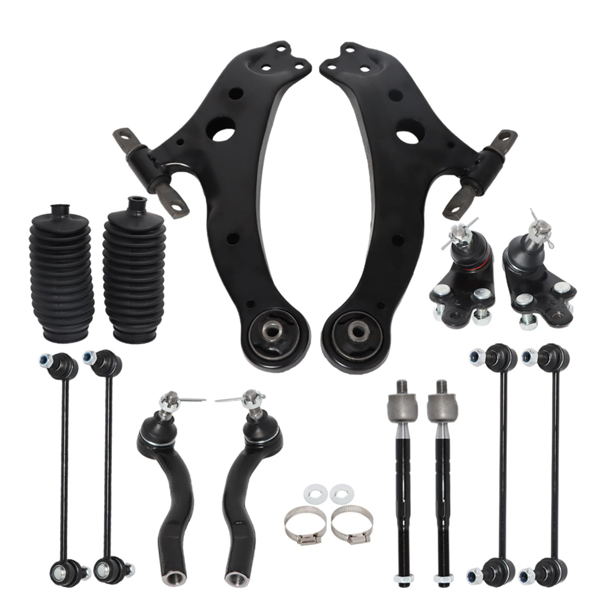 WFLNHB boxed front lower control arm kit showing organized parts and easy fitment