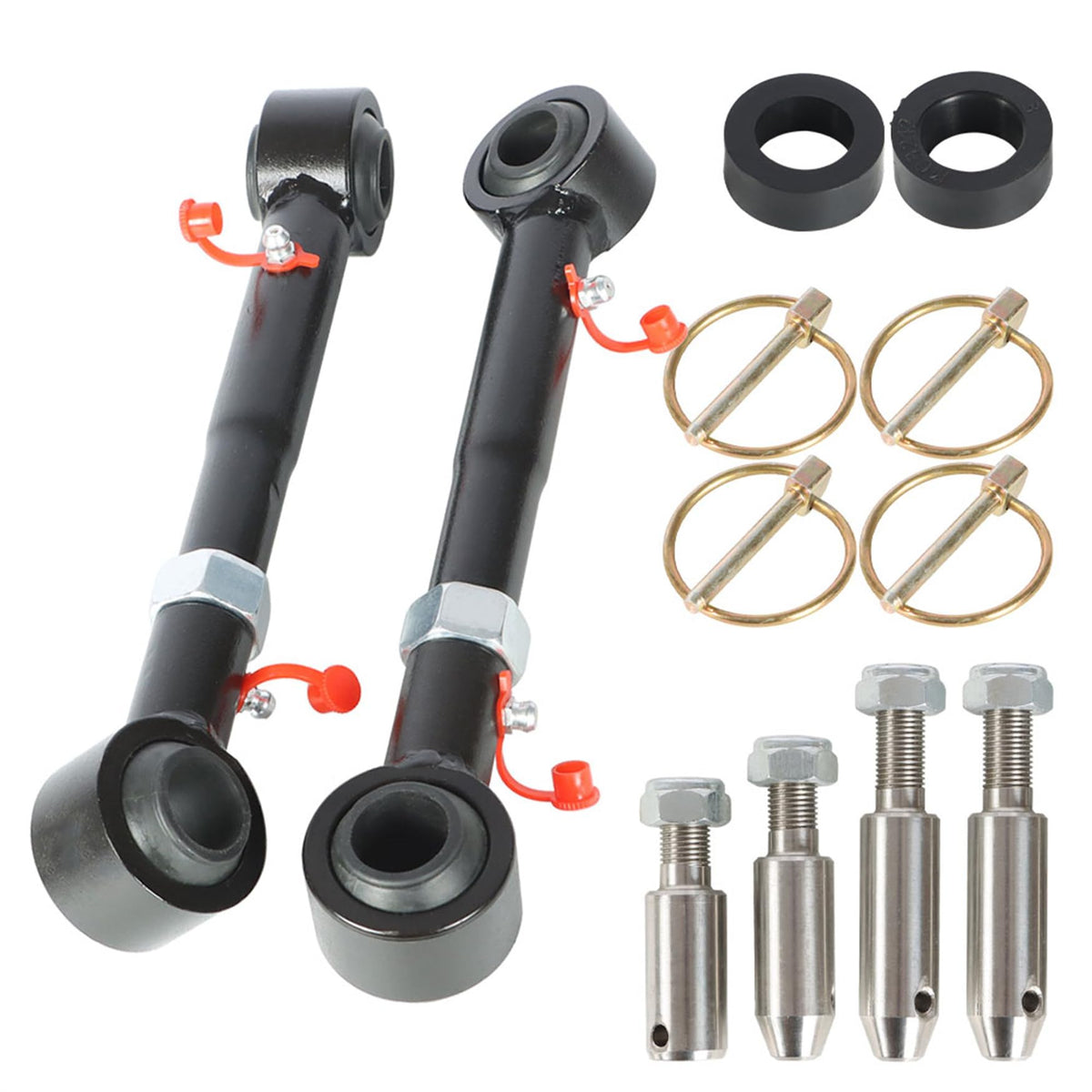 WFLNHB front sway bar link front view showing mount points and finish for durability