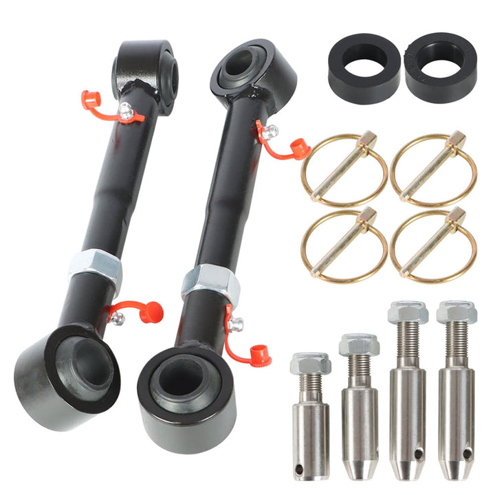 WFLNHB front sway bar link front view showing mount points and finish for durability