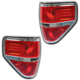 WFLNHB front view of both tail lights showing red lens and chrome housing for visual appeal