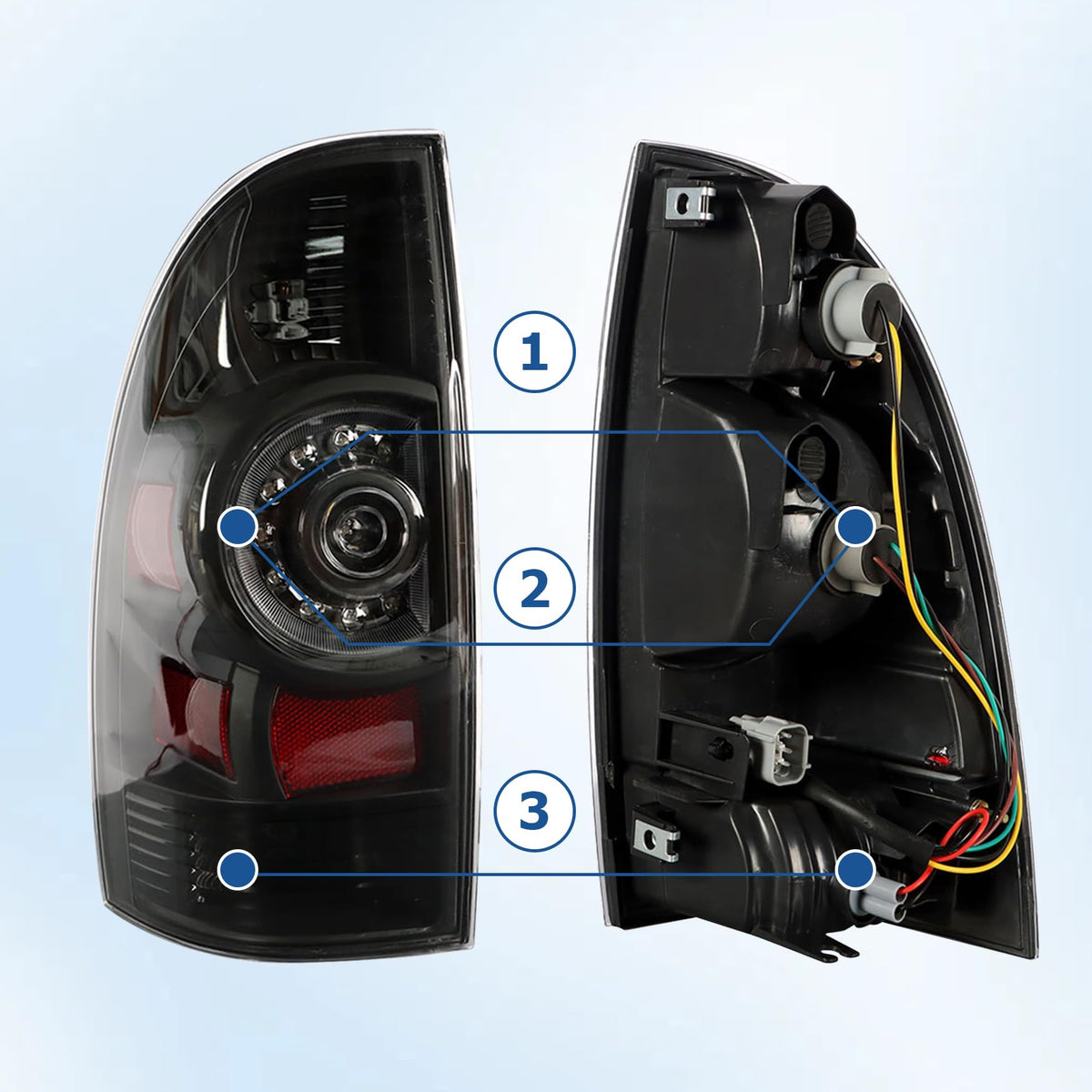 WFLNHB rear view showing factory-style harness and mounting points for plug-and-play