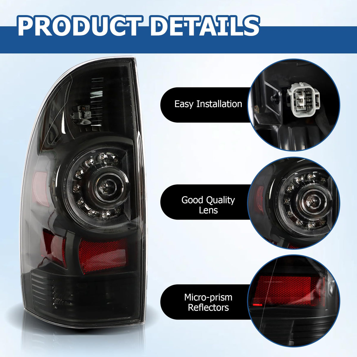 WFLNHB taillight installed on Toyota Tacoma rear illustrating exact fitment