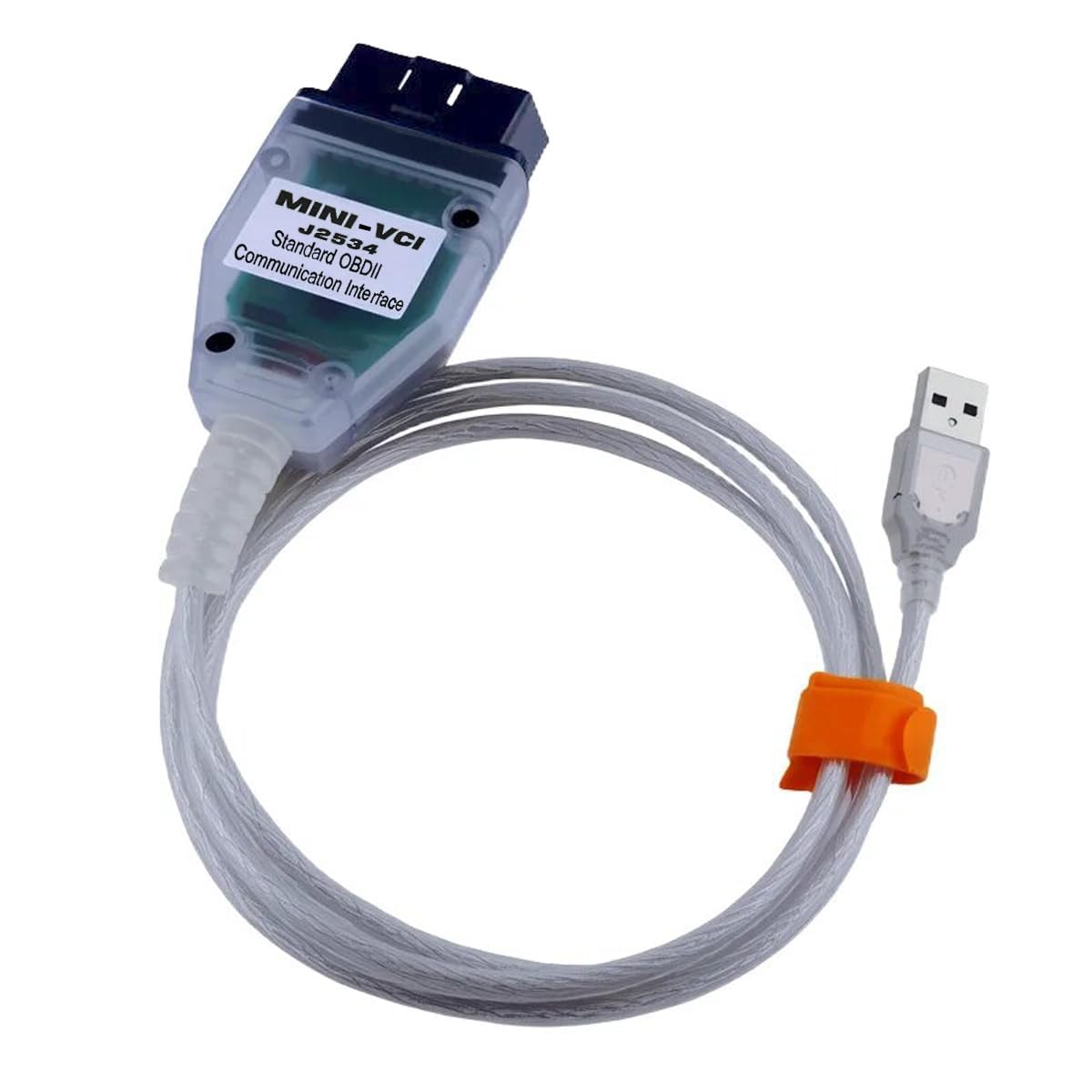 wfsulee Mini VCI front connector showing 16-pin plug and fast connection benefit
