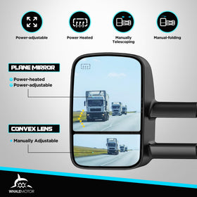 WHALEMOTOR close-up of mirror glass showing heating element clarity benefit