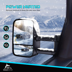 WHALEMOTOR extendable arm fully extended demonstrating extra towing reach