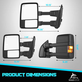 WHALEMOTOR lifestyle shot on truck towing trailer showing improved sightlines