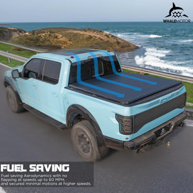WHALEMOTOR truck bed with cargo protected under cover demonstrating water resistance