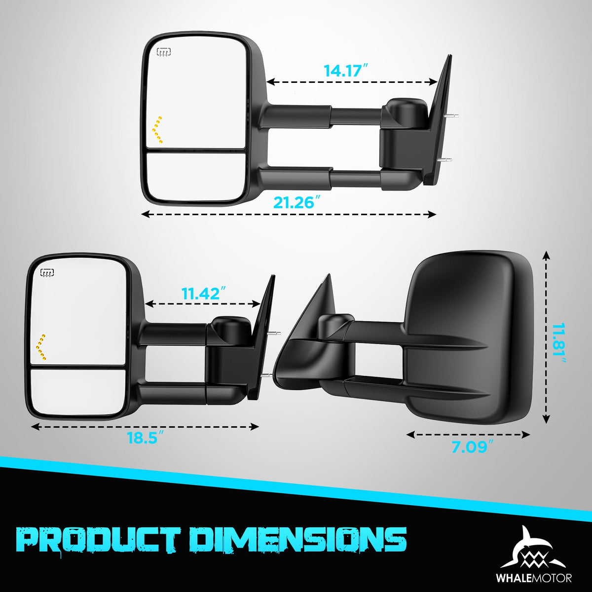WHALEMOTOR size comparison with hand showing scale for easier fit assessment
