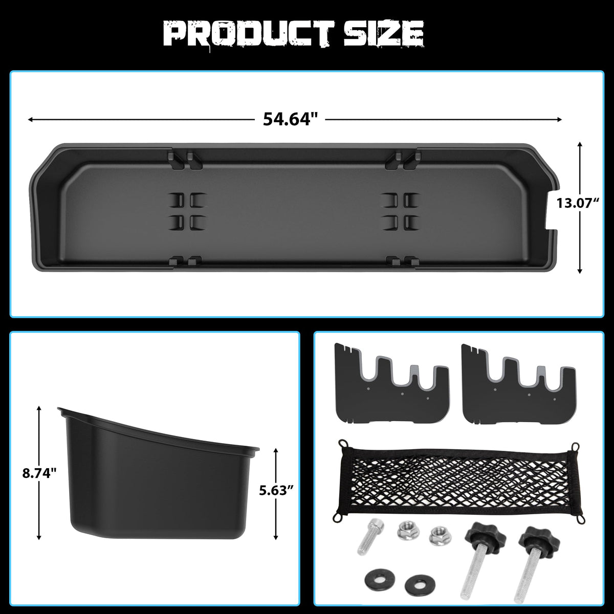 WHALEMOTOR with floor mat and subwoofer clearance showing compatibility benefit