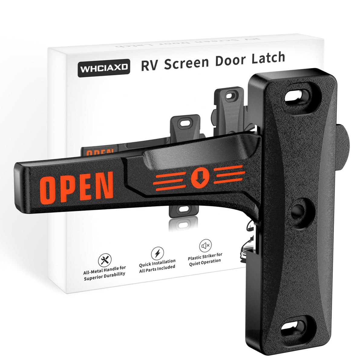 whciaxd front view of complete latch kit showing parts and benefit durable replacement