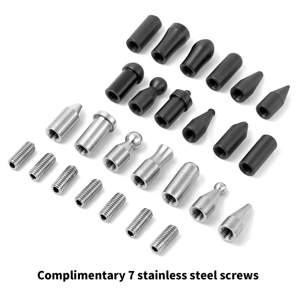 WHDZ stainless steel and rubber tips with knock balls, offering tip variety benefits