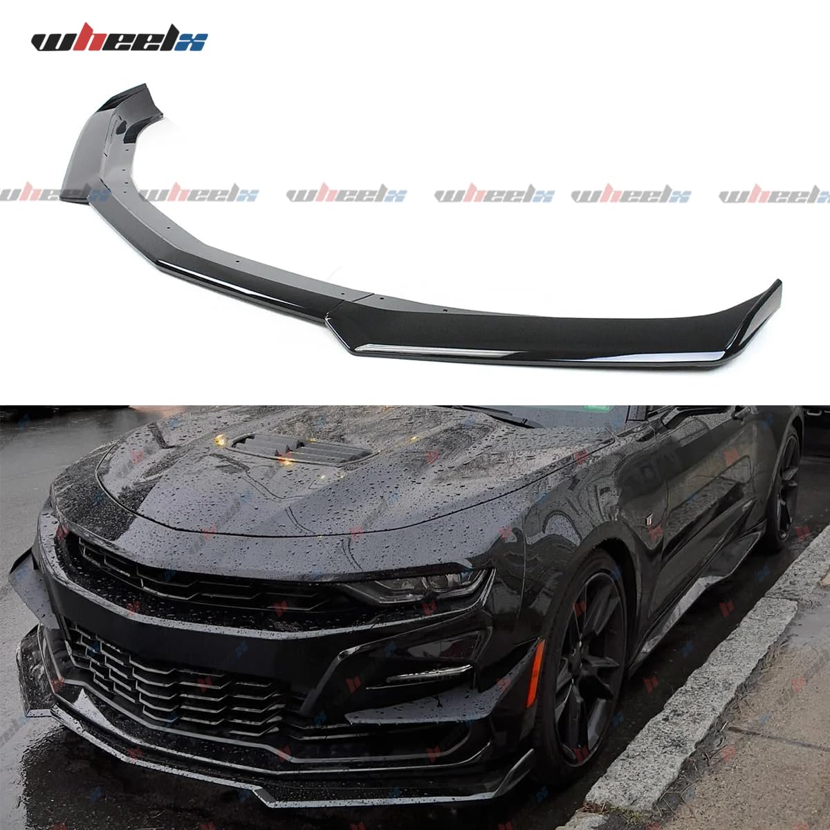 WheelX lip mounted on Chevrolet Camaro demonstrating sportier front-end benefit