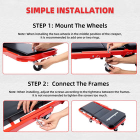 WheelX under-car use with mechanic accessing engine bay easily and safely