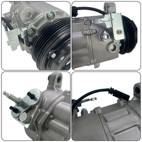WHEELZEN compressor with included belt laid out to show complete replacement kit