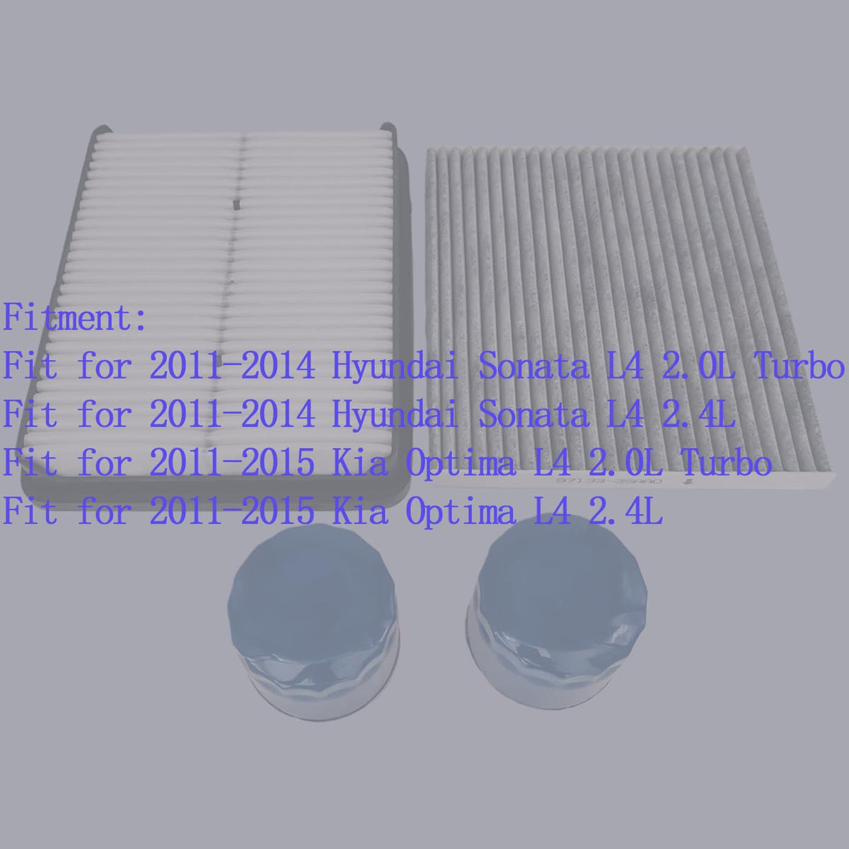 WHEELZEN filter kit staged in garage illustrating complete maintenance set for Hyundai and Kia