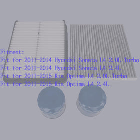 WHEELZEN filter kit staged in garage illustrating complete maintenance set for Hyundai and Kia