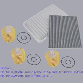 WHEELZEN packaged parts layout showing engine, cabin, and three oil filters convenience