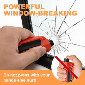 WHFLLIFE tool striking tempered glass to show effective window breaking