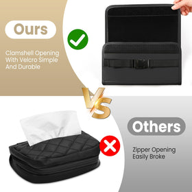 WHHMK clamshell open showing easy refill and zipper-free design