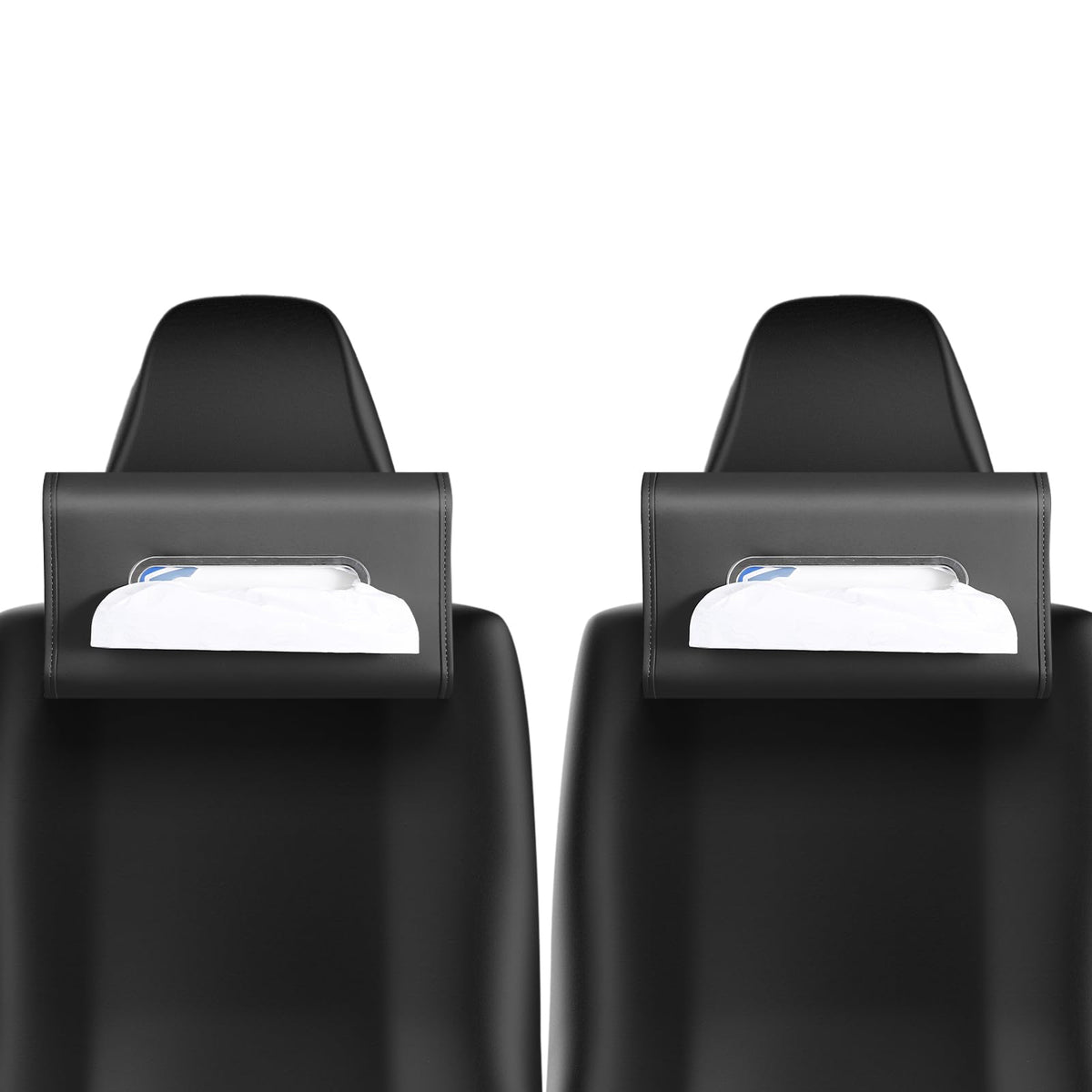 WHHMK front view of black tissue holder showing clean profile and fit