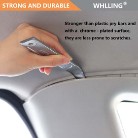 WHLLING pry bars alongside ruler showing 6.65-inch compact size for tight spaces