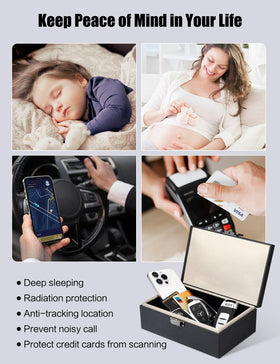 WHonor RFID blocking cards beside a wallet to prevent contactless skimming