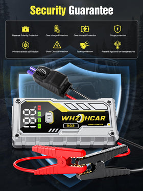 WHZOHCAR in use jump-starting a car for fast roadside recovery benefit