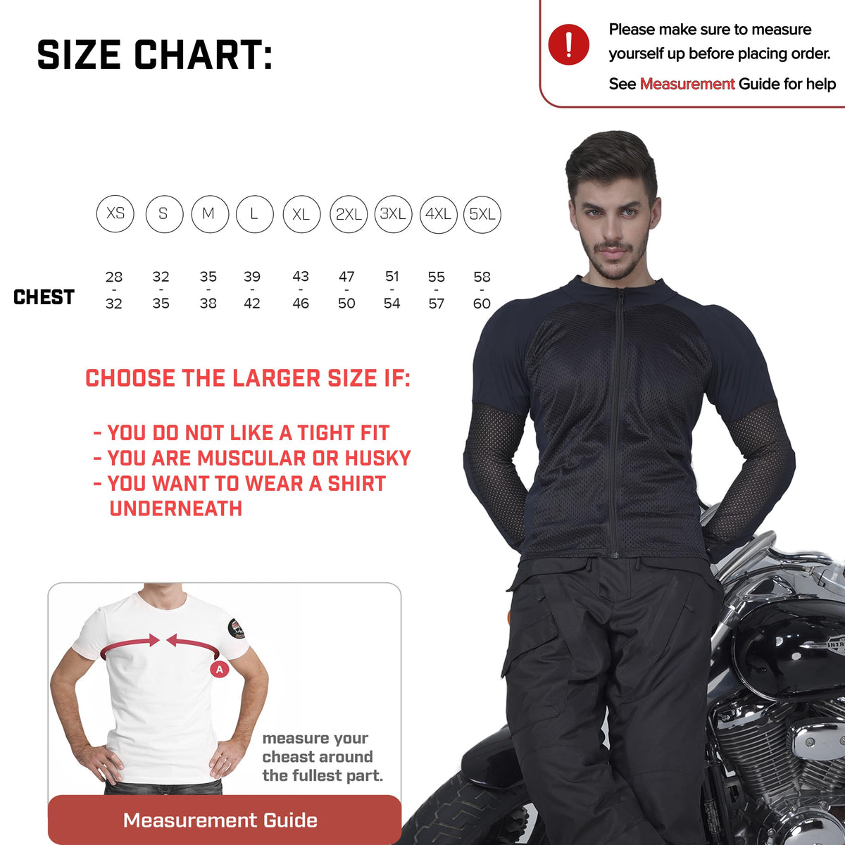 WICKED STOCK flat lay with measuring tape showing size and fit options for confidence