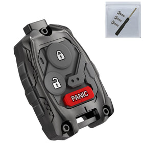 WiCuaSix front view of black zinc alloy key fob shell showing durable finish and premium look