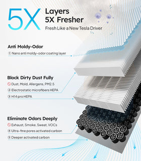 Wigoo activated carbon layer detail absorbing odors and VOCs