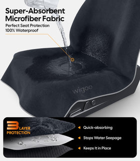 Wigoo anti-slip silicone and PVC backing secures cover during drives
