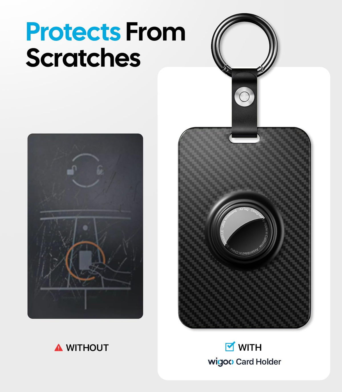 Wigoo close-up of carbon fiber texture highlighting durable scratch resistance
