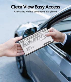 Wigoo clear PVC pocket with registration showing visibility and document protection benefit