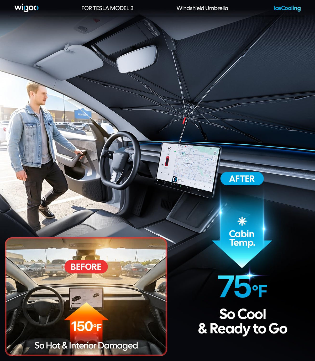 Wigoo reflective surface close-up highlighting heat-blocking performance