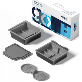 Wigoo front view of 4-piece console organizer showing neat layout and improved access