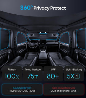 Wigoo driver-side front door panel fitted neatly for privacy and heat reduction