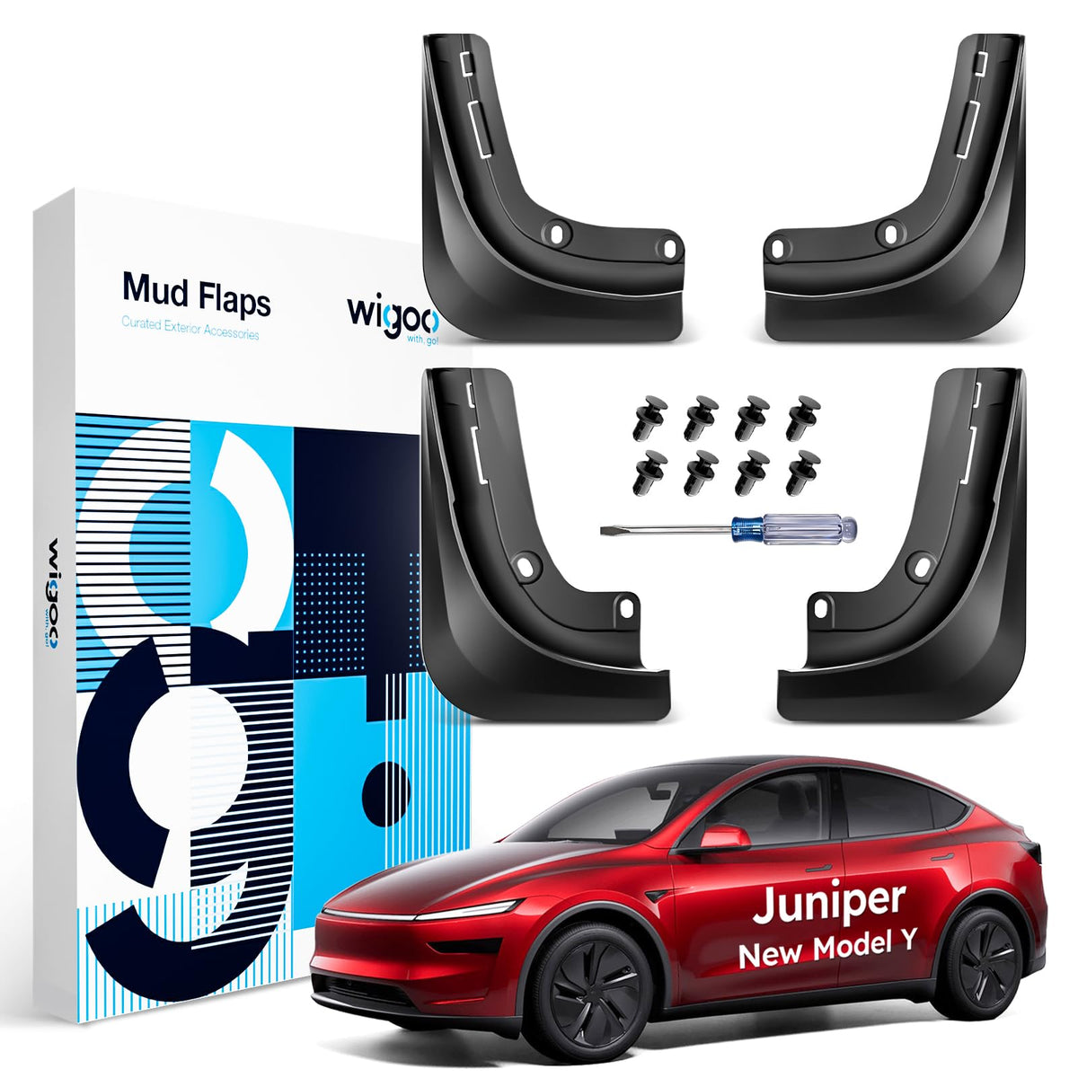 Wigoo front left packaging showing OEM-fit and fast no-drill installation benefit
