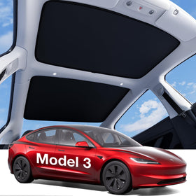 Wigoo front roof sunshade fitted to Tesla Model 3 showing clean integration and heat reduction