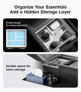 Wigoo hidden magnetic tray open revealing secure storage for cards and keys