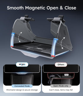 Wigoo installed in Tesla Model 3 side angle demonstrating discreet fit and visibility